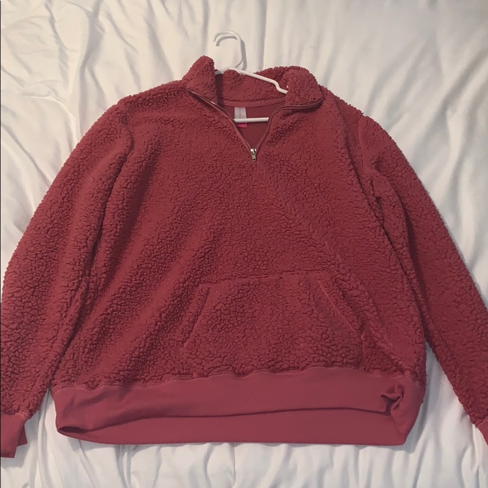 Pink fuzzy sweater
